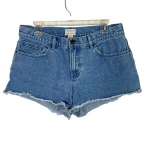 Honolua Surf Co Womens Light Wash Denim Raw Hem‎ High Rise Shorts Size 31